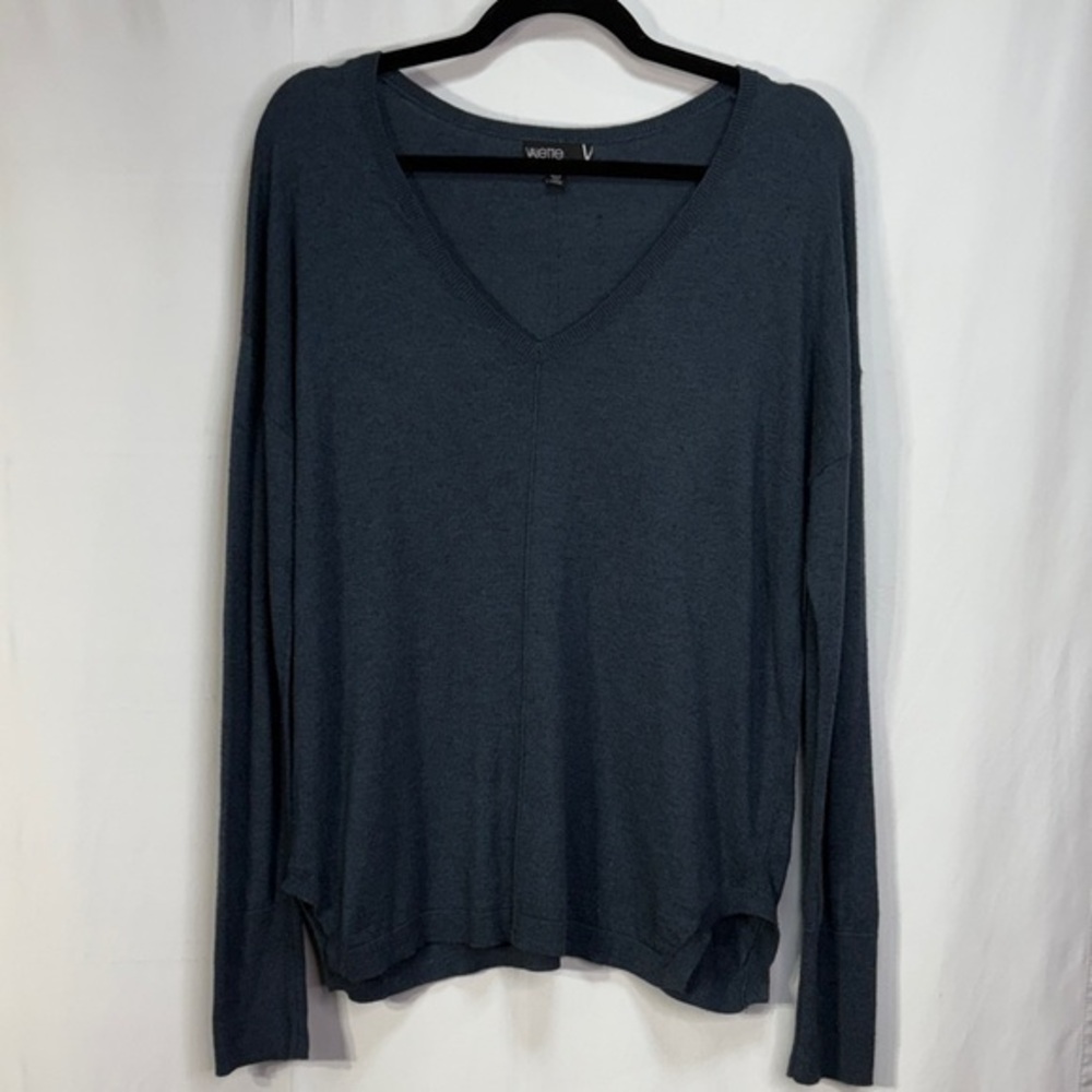 🥝Valette Blue v neck Long Sleeve sweater